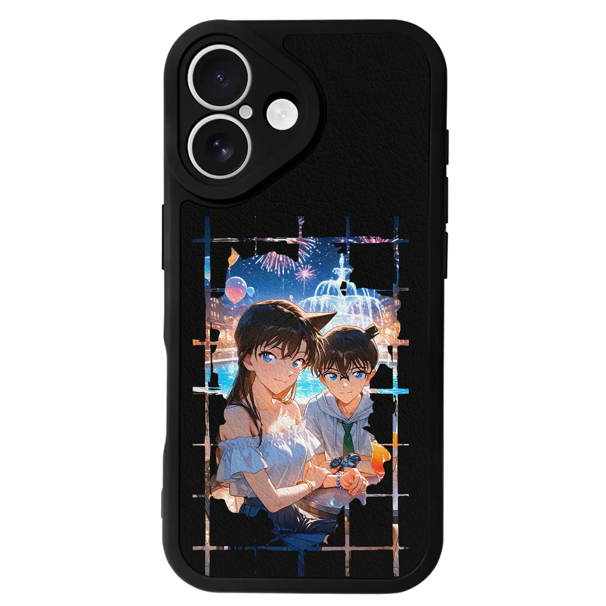 名探偵コナン グッズ 江戸川 コナン - IPhone 16シリーズ対応 ・ シリコンスマホケース ・ レザー調 ・ 高精度フィット ・ 耐衝撃 ・ ワイヤレス充電対応 ・ 精密カット